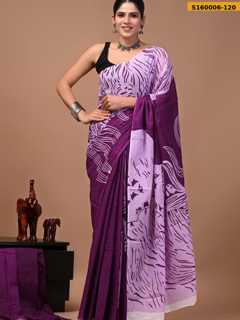 Fancy Cotton Mulmul Sarees