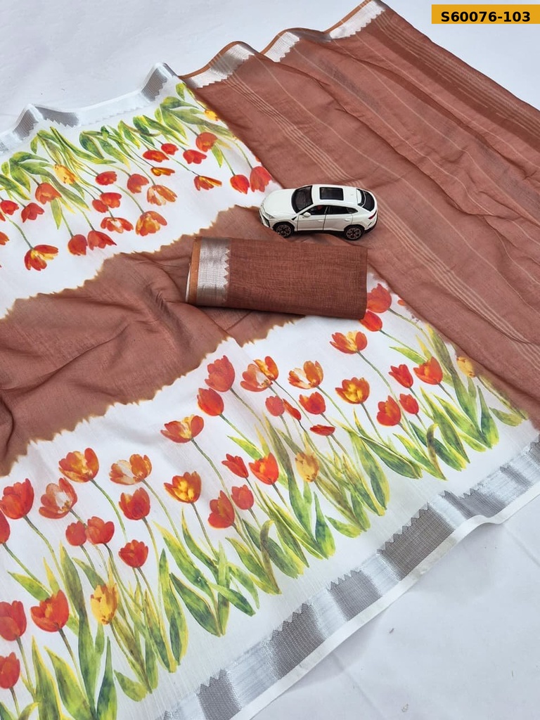 Fancy Soft Linen Saree