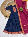 Fancy Mangalagiri Silk Cotton Anarkali Set