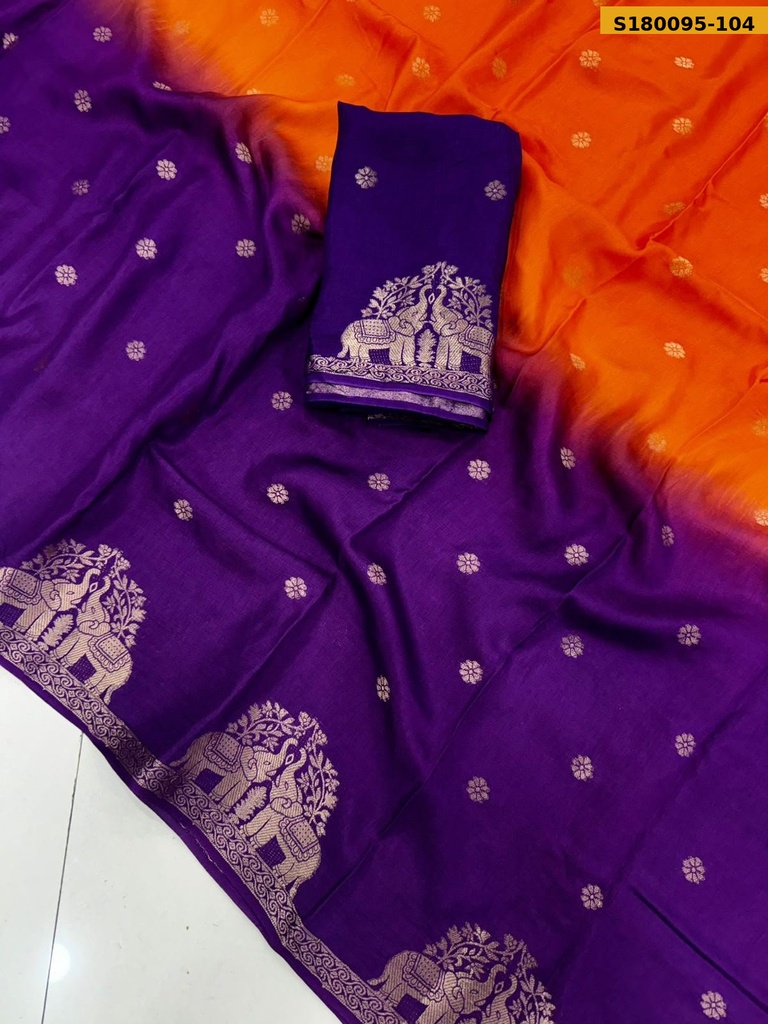 Fancy 2D Muslin Silk Shaded Saree