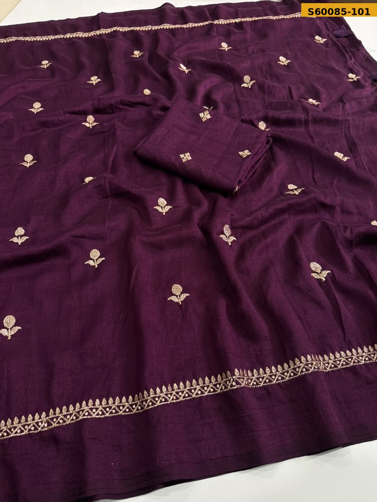 Fancy Jute Multi Emrodairy Work Saree