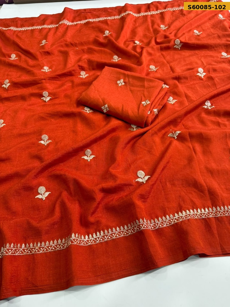 Fancy Jute Multi Emrodairy Work Saree