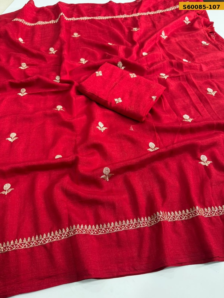 Fancy Jute Multi Emrodairy Work Saree
