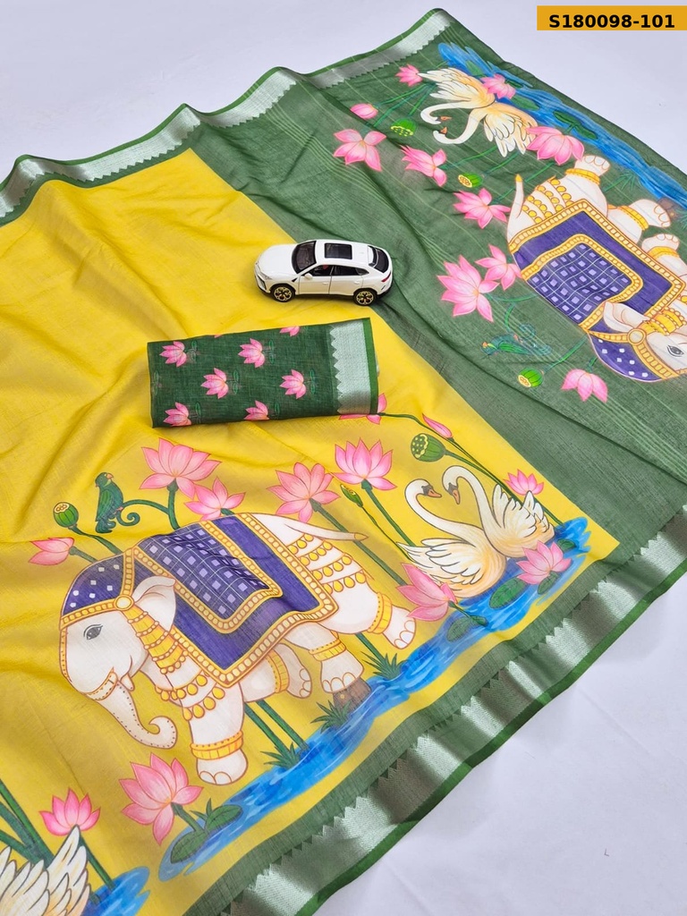 Fancy Soft Linen Saree