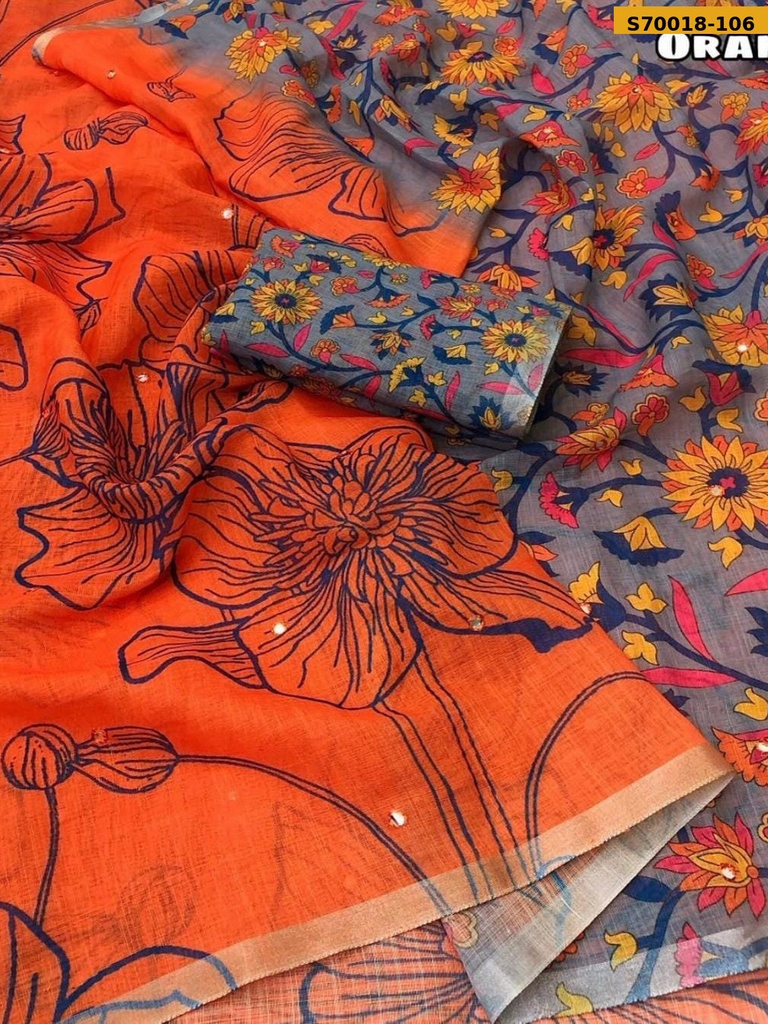 Fancy Soft lenin Saree
