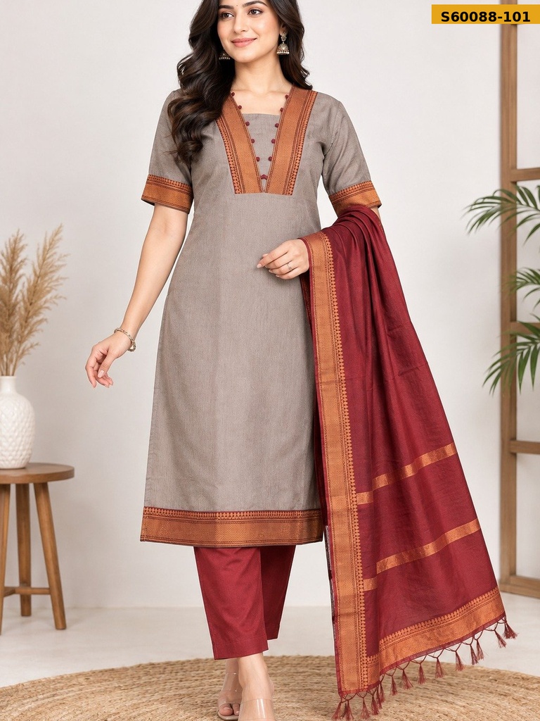 Fancy kanchi mix cotton 3 pcs kurti