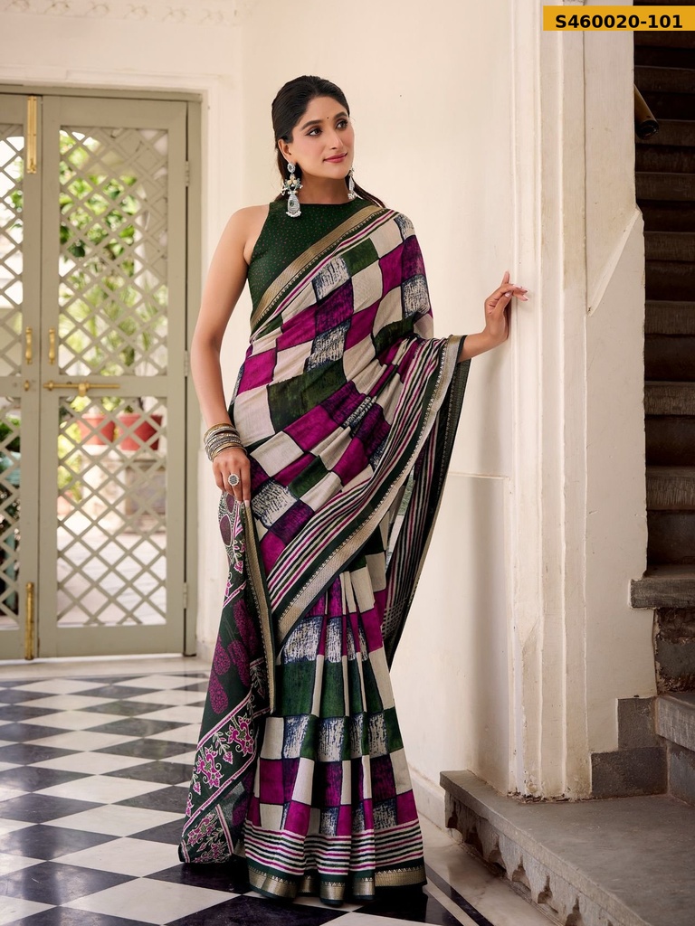 Fancy Viscose chanderi sarees