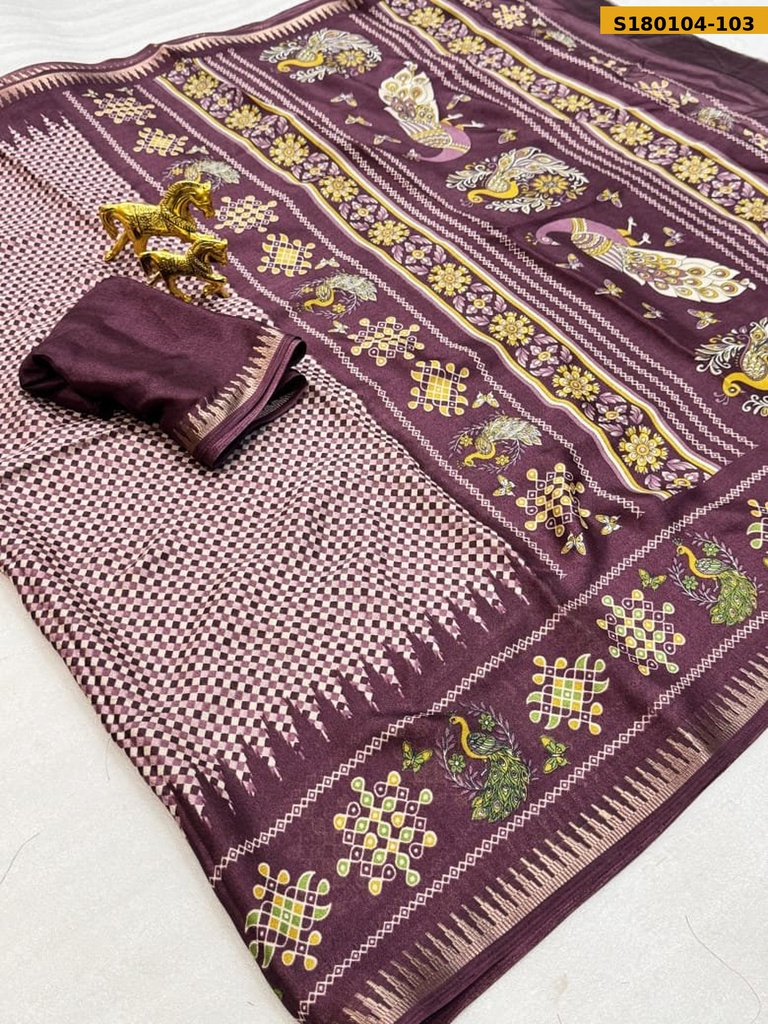 Fancy Moss Checks Saree