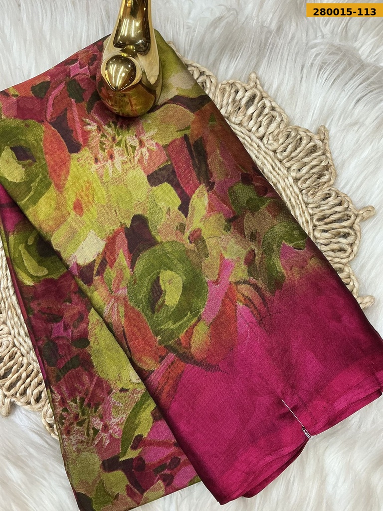 Fancy Metallic chiffon saree