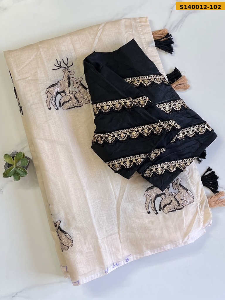 Chanderi Embroidery Saree