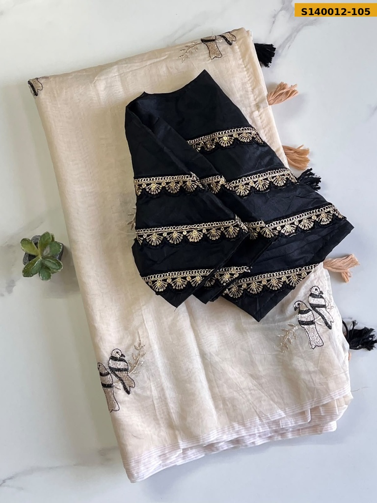 Chanderi Embroidery Saree