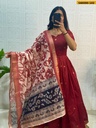 Fancy Soft Silk Gown With Dupatta