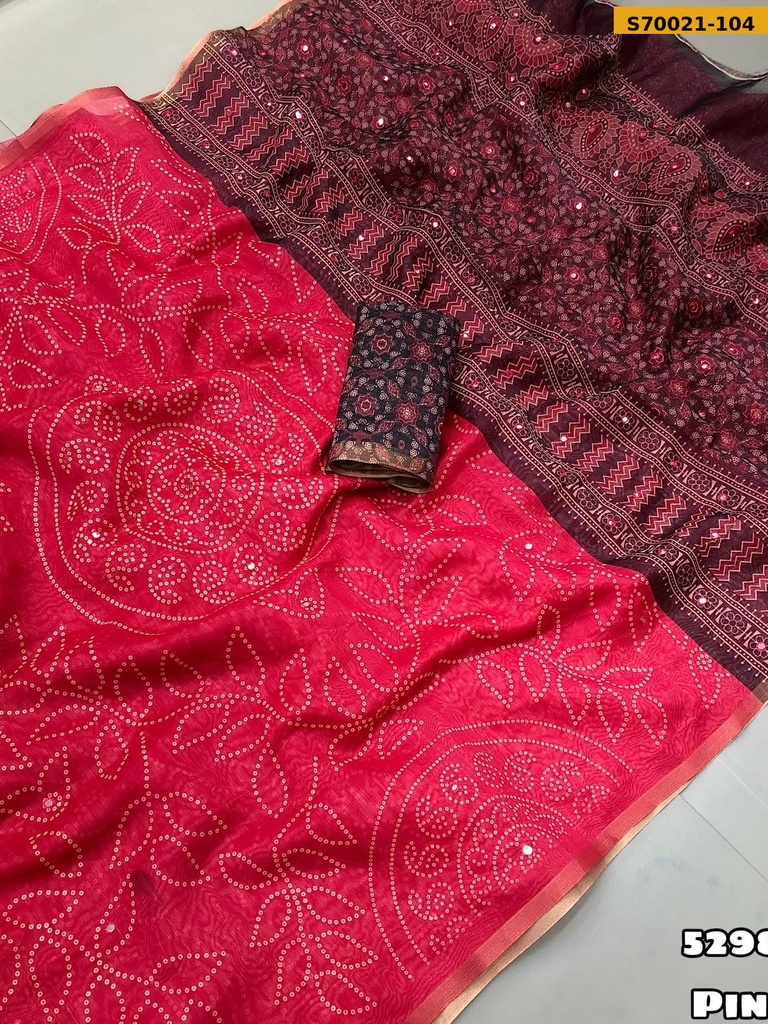 Fancy Chanderi Silk Leaf Saree