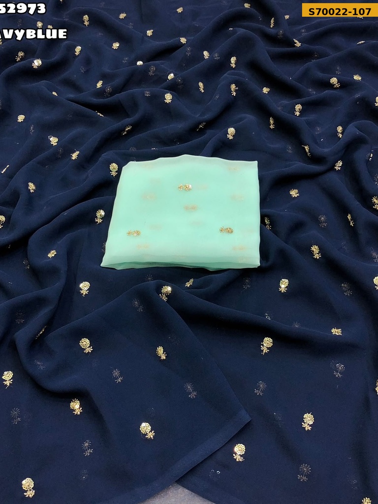 Fancy Faux Georgette Embroidery Saree