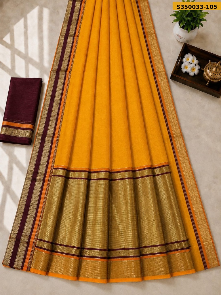 Fancy Cotton Checks Saree