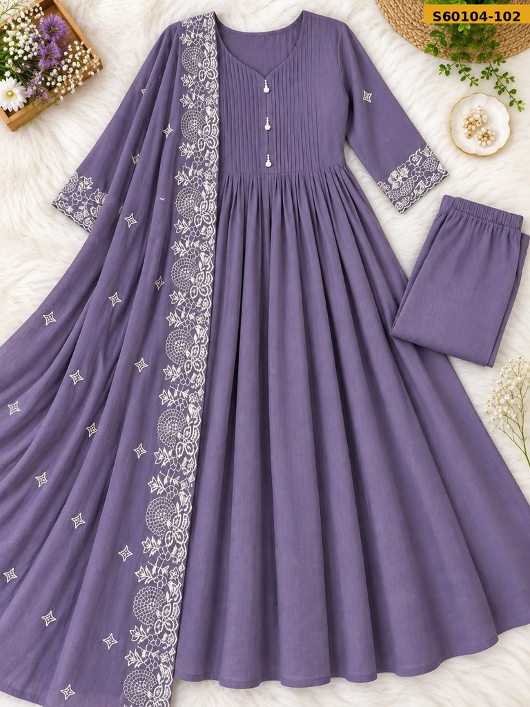 Fancy Mul Chanderi 3 Piece Set