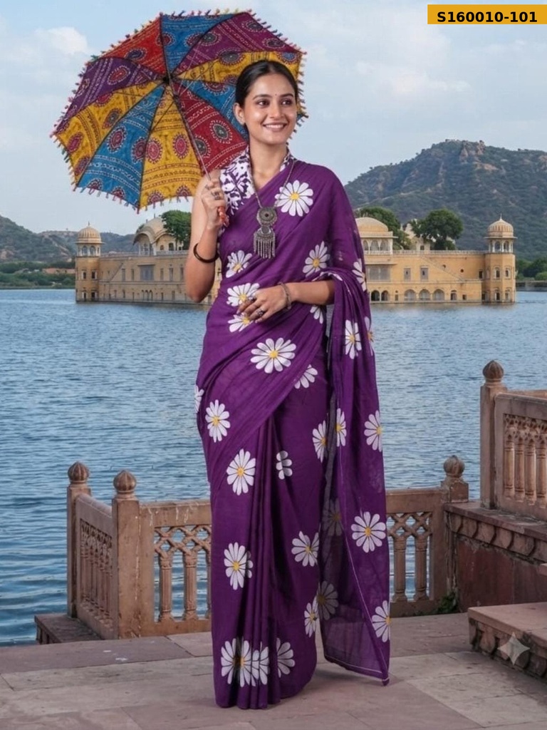 Cotton mulmul Sarees