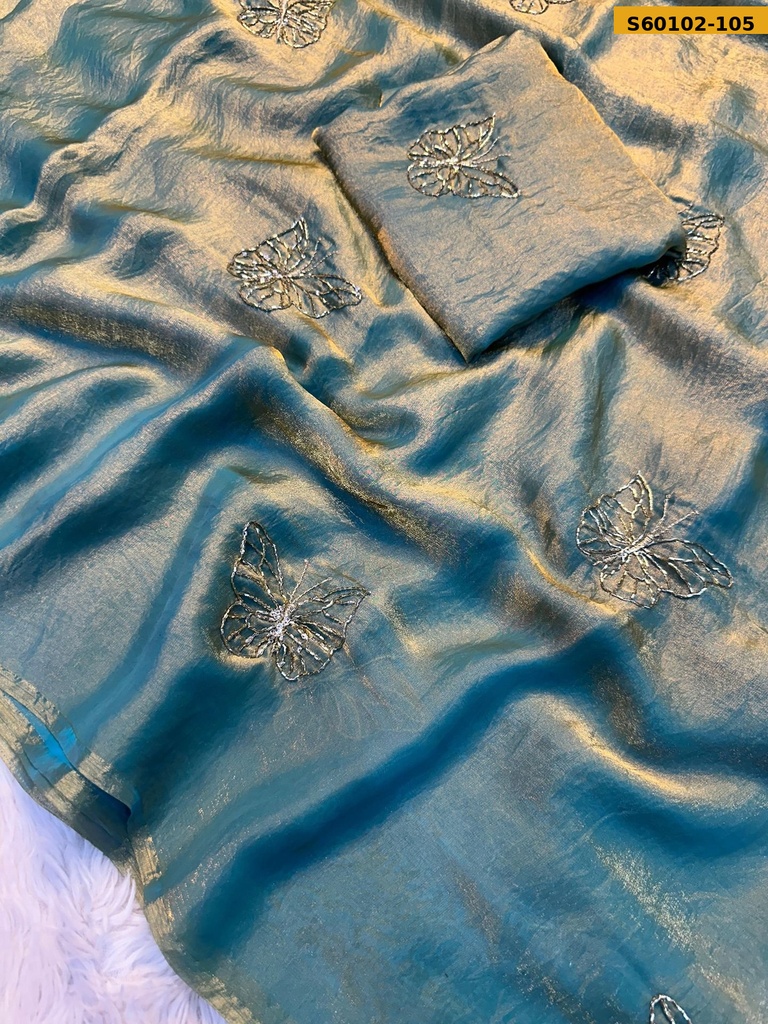Fancy Space Silk Butterfly Saree
