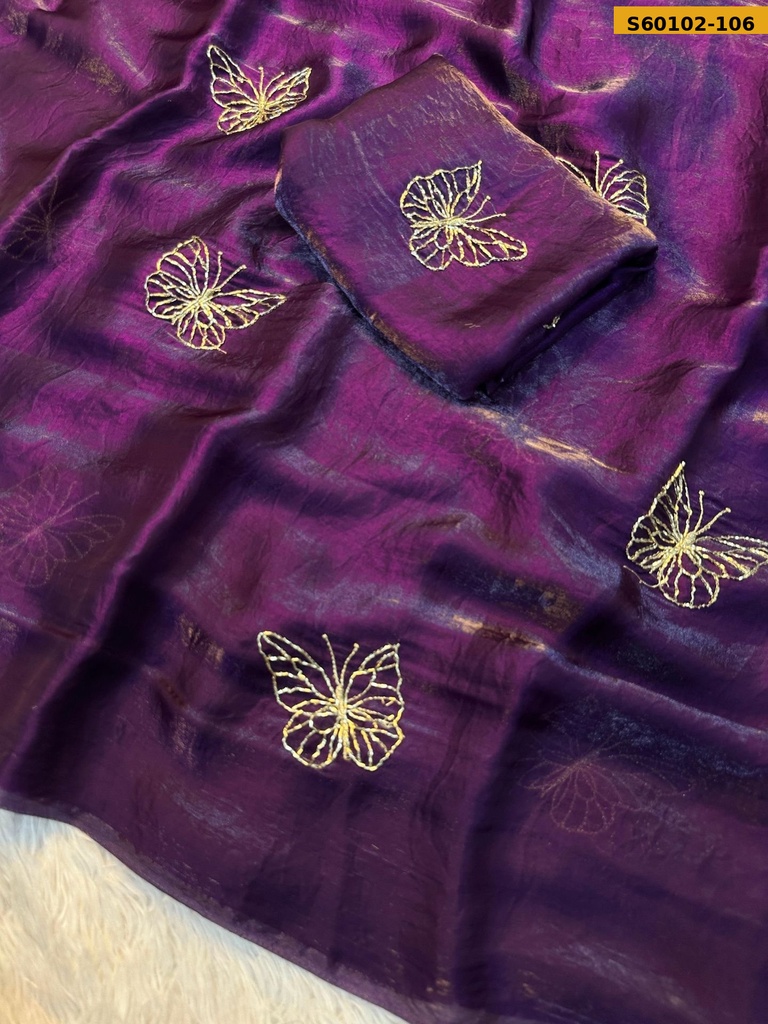 Fancy Space Silk Butterfly Saree