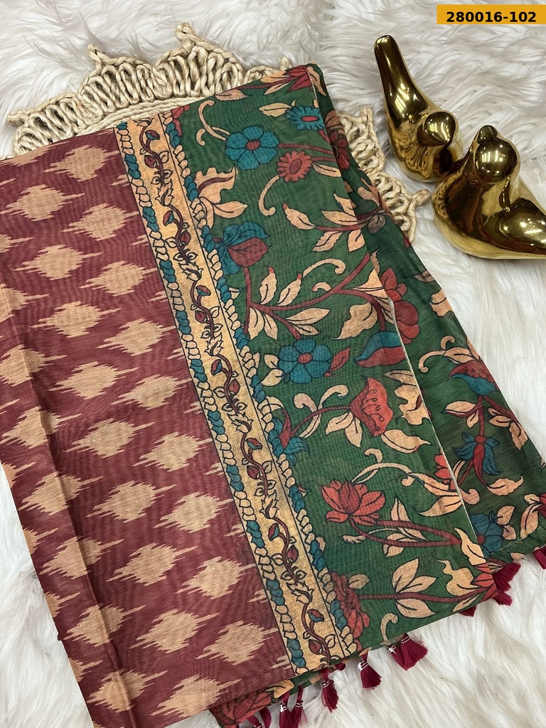 Ikkatkari Fancy Chanderi Silk Saree