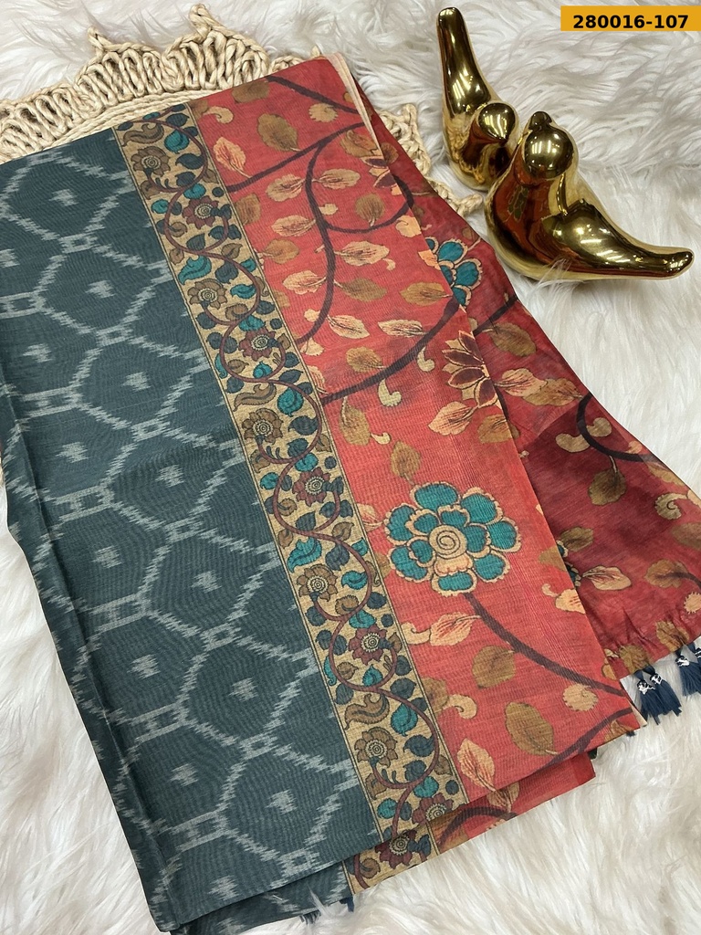 Ikkatkari Fancy Chanderi Silk Saree