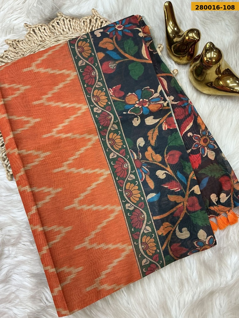 Ikkatkari Fancy Chanderi Silk Saree