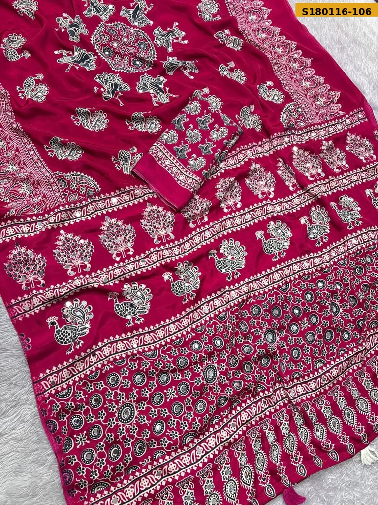 Fancy Japan Satin Saree
