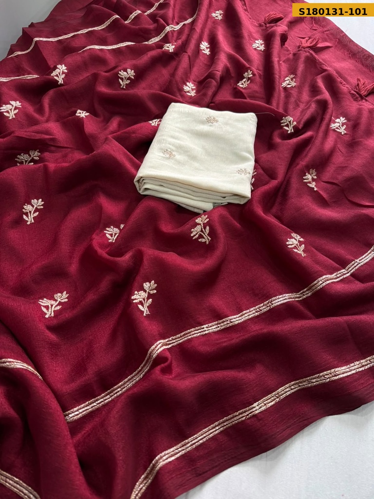 Fancy Viscose Multi Embroidery Saree