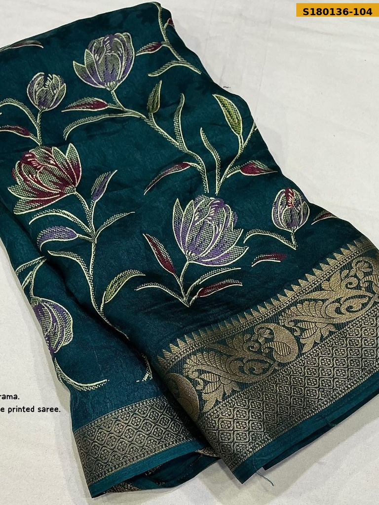 Fancy Satin Georgette Printed  Saree