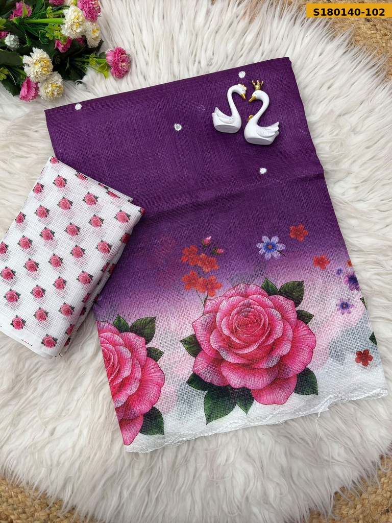 Fancy Soft Kota checks Saree