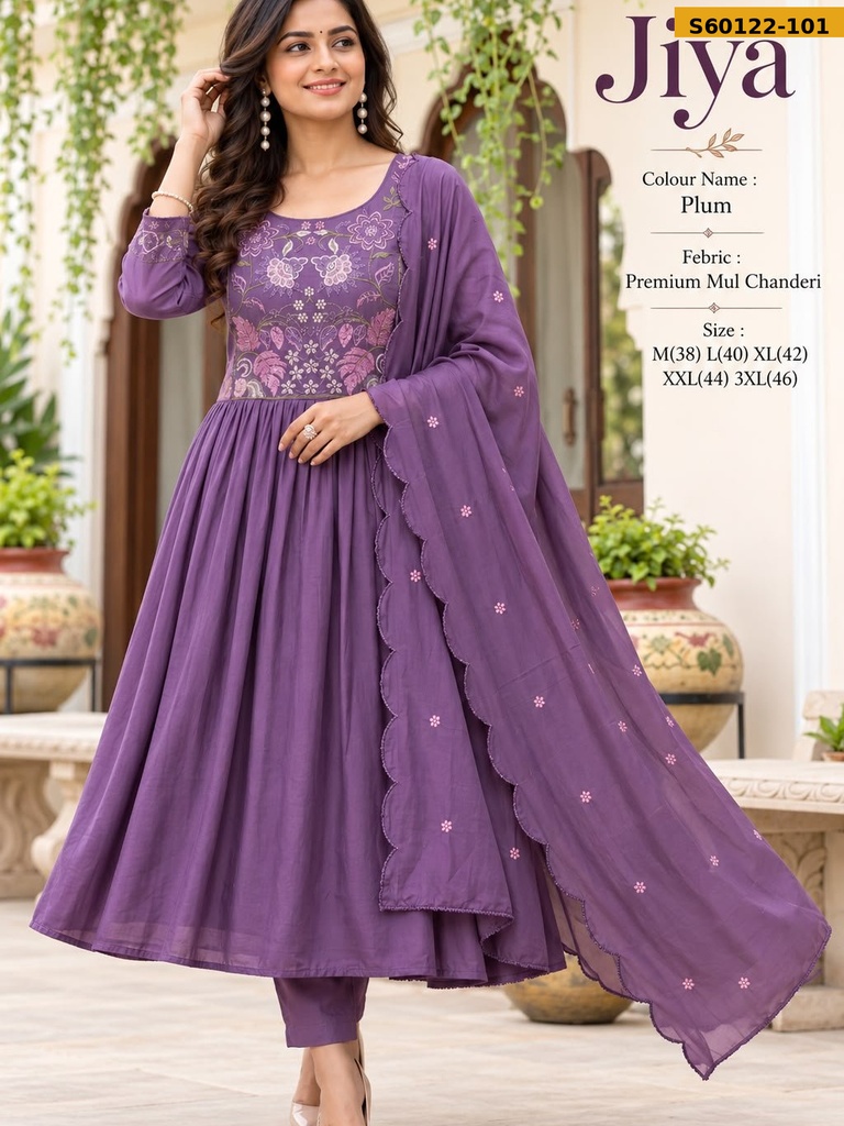 Fancy Mul Chanderi 3 Piece Set