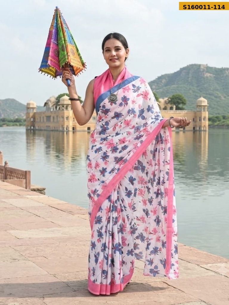 Fancy  Mulmul Cotton Sarees