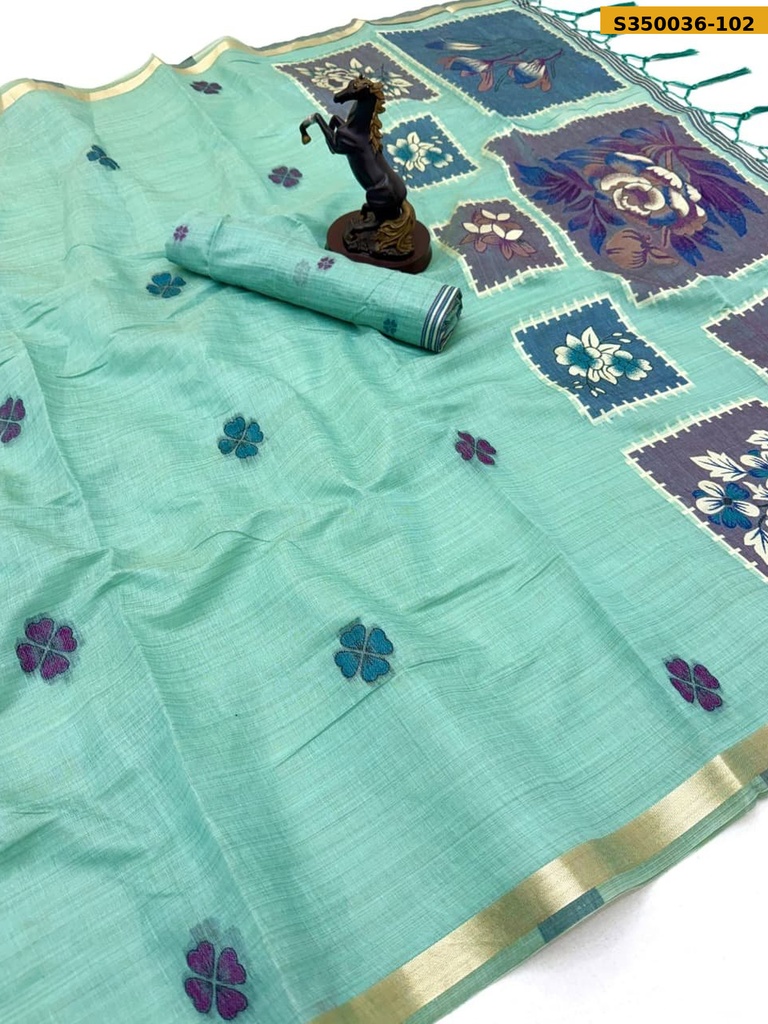 Fancy Muga Cotton Jamdhani Saree