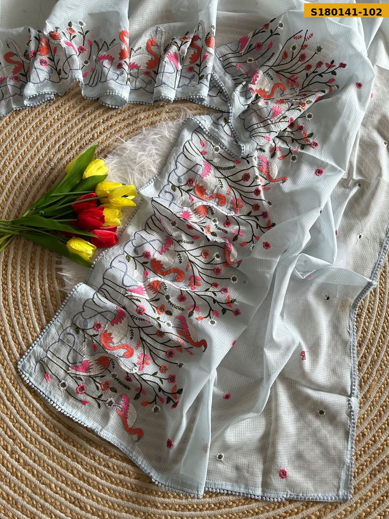Soft Kota doriya Embroidery Sarees