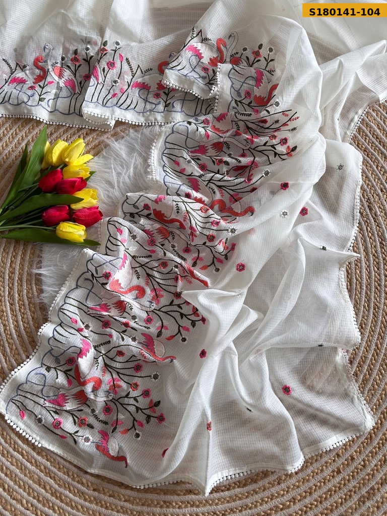 Soft Kota doriya Embroidery Sarees
