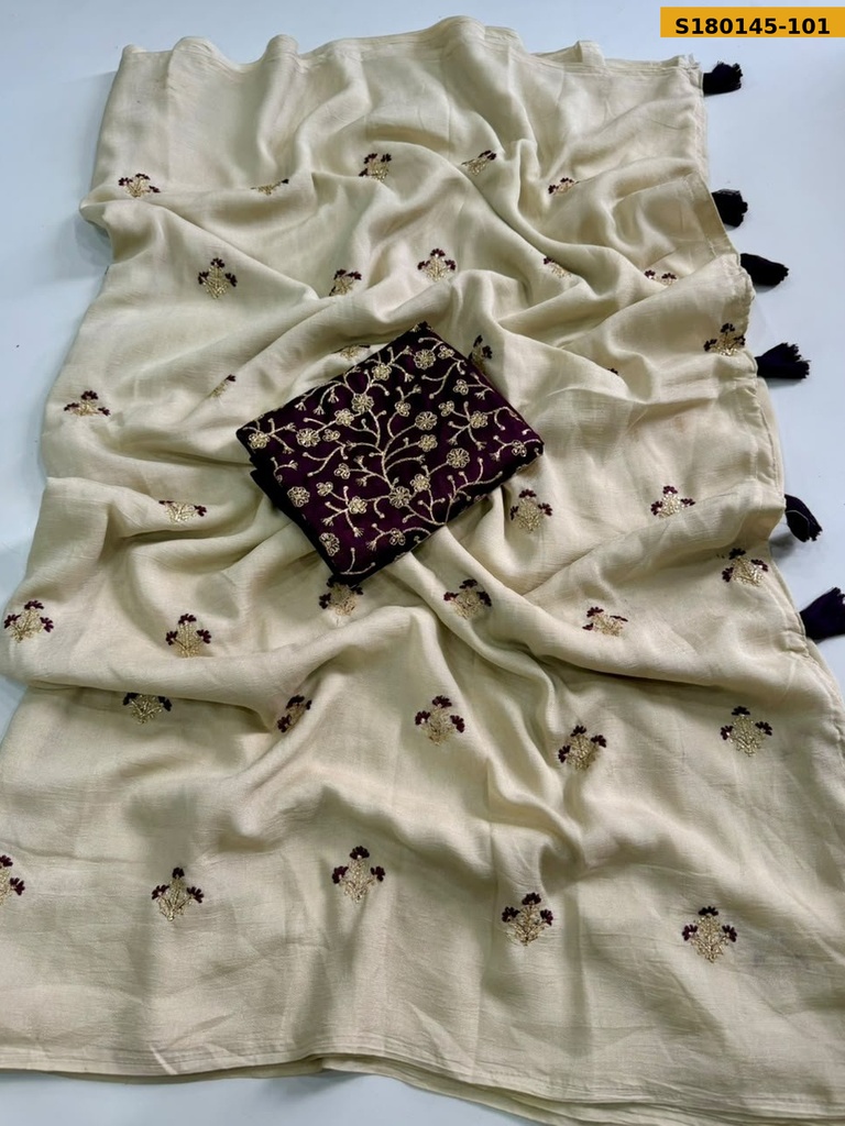 Fancy Viscose Embroidery Saree