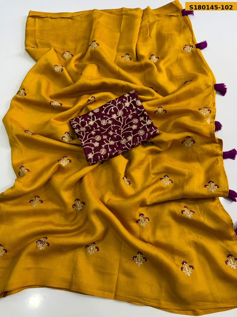 Fancy Viscose Embroidery Saree