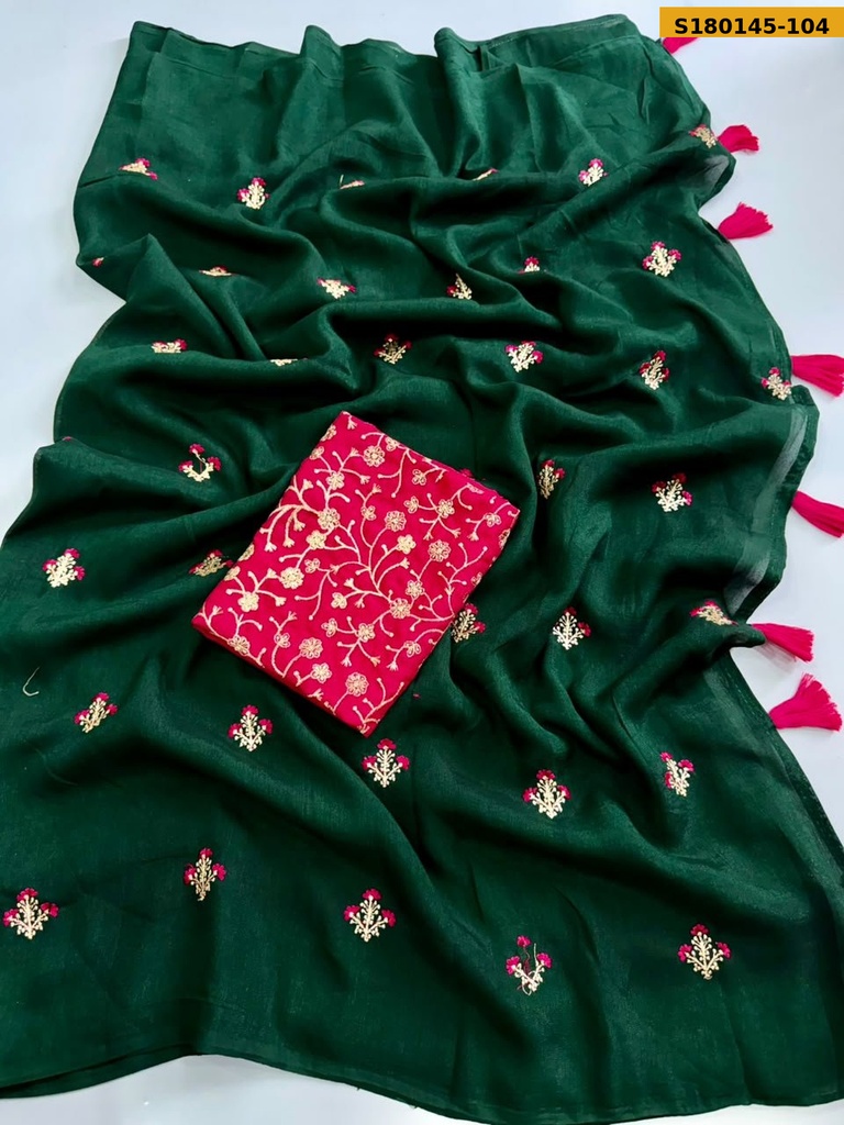 Fancy Viscose Embroidery Saree