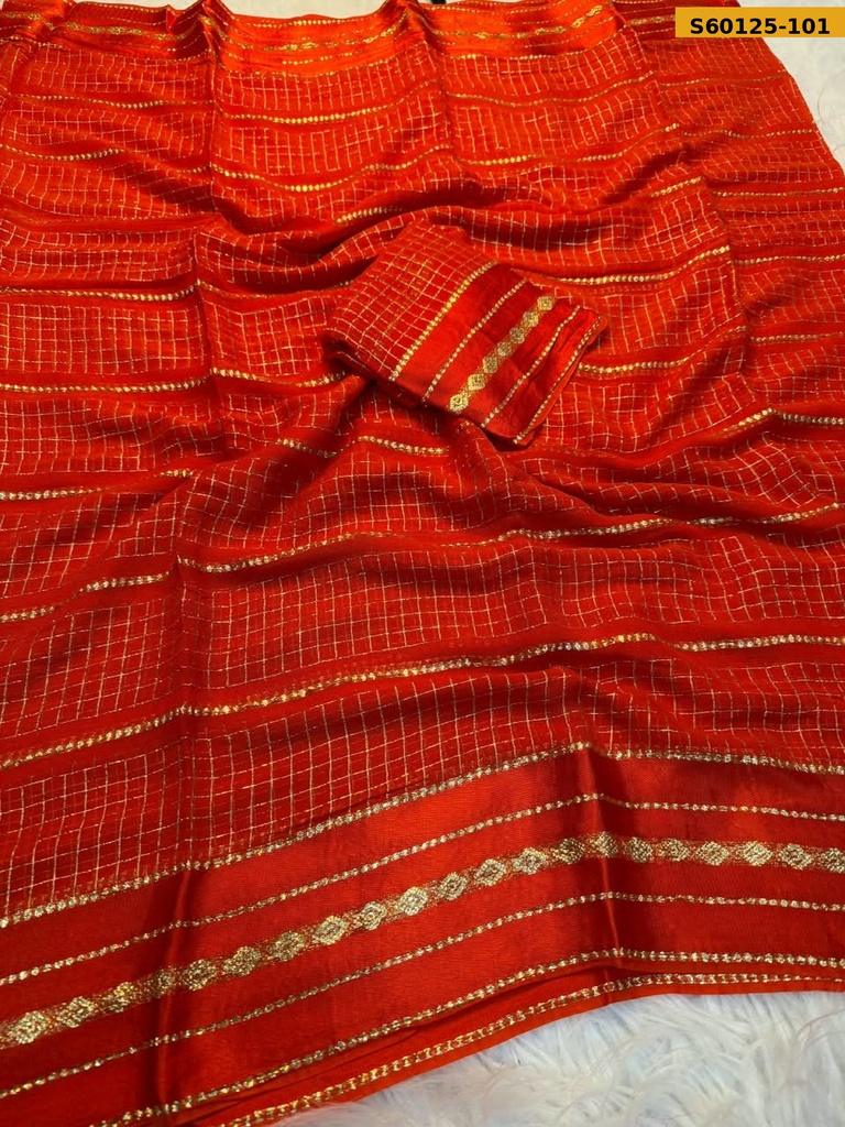 Fancy Viscose Georgette Checks Saree