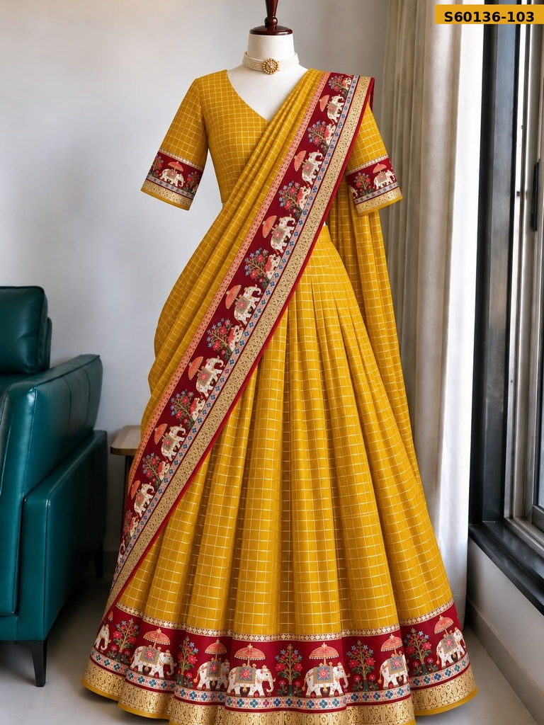 Fancy Viscose Checked Lehanga