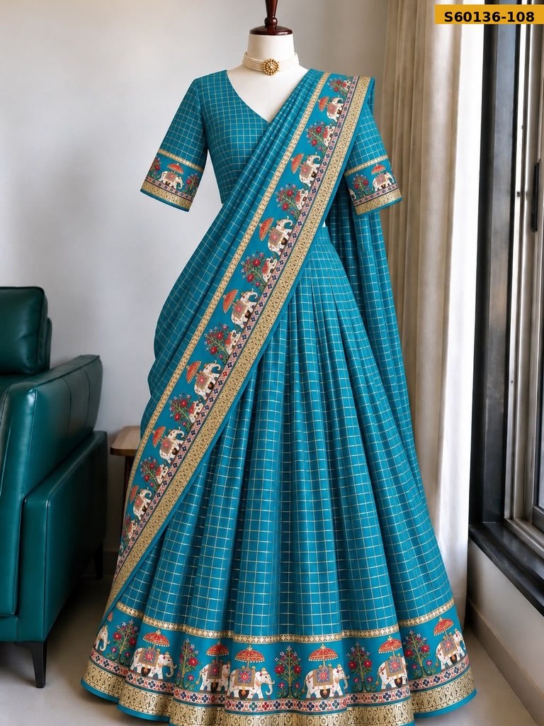 Fancy Viscose Checked Lehanga