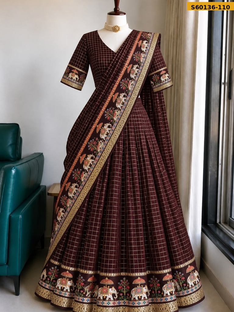 Fancy Viscose Checked Lehanga
