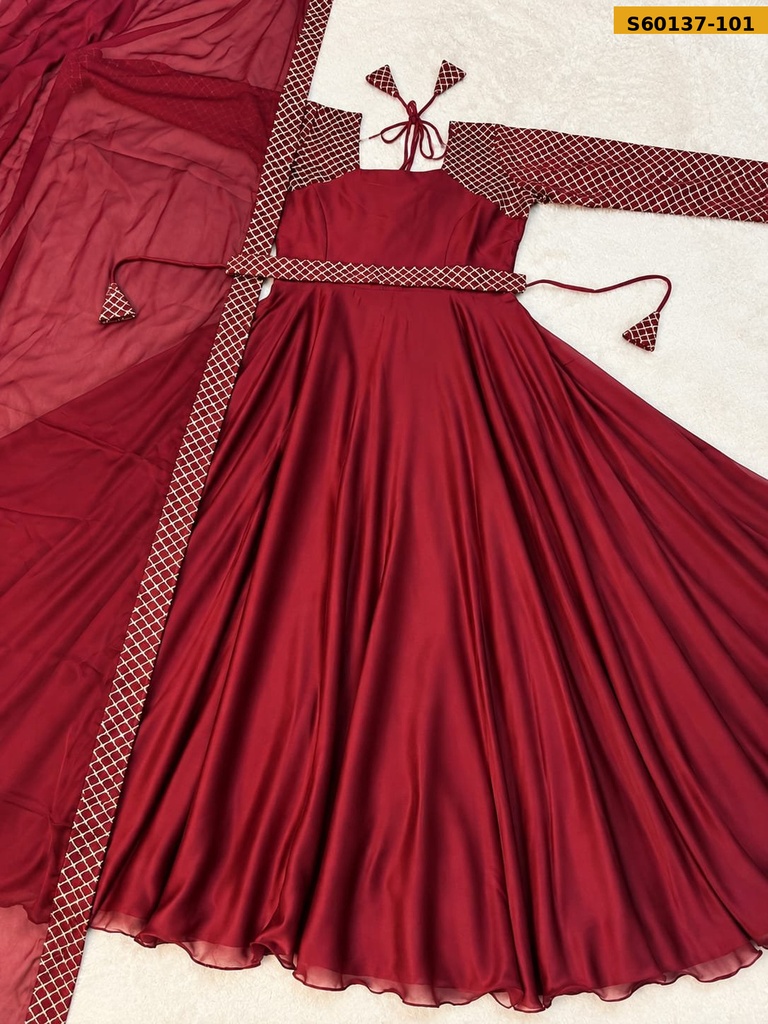 Fancy Rangoli Silk Anarkali Suit