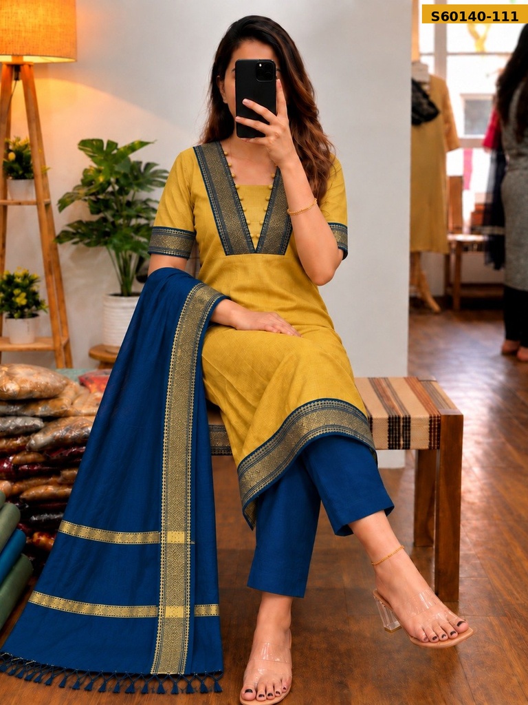 Fancy Kanchi mix Cotton 3 Piece Set