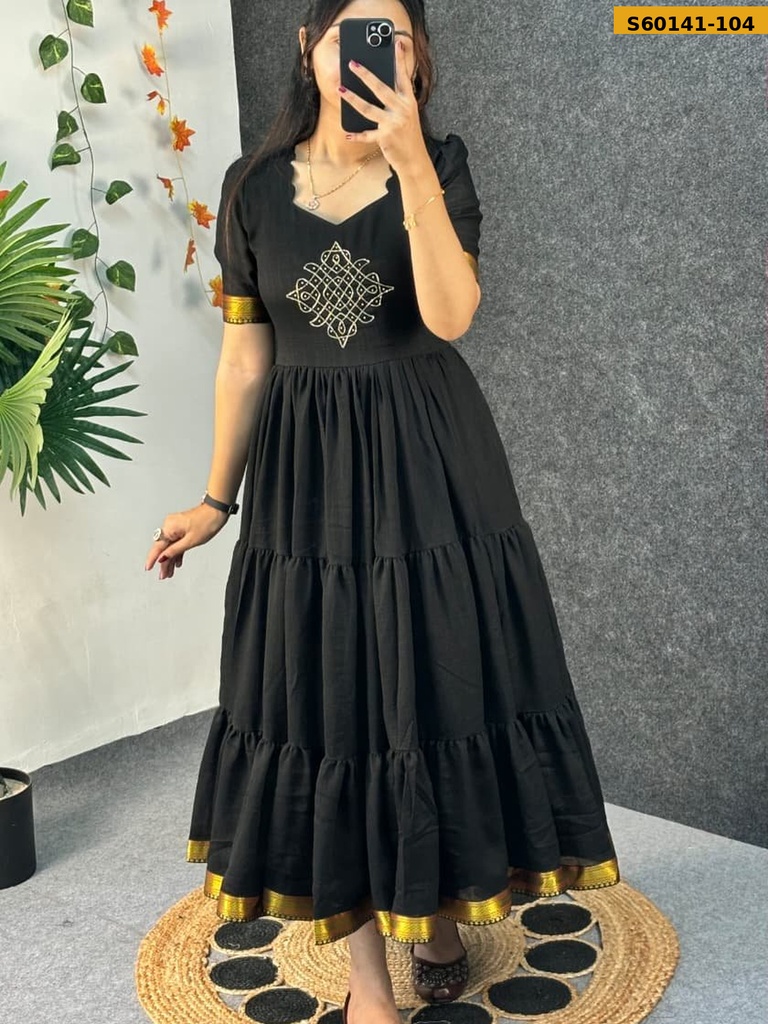 Fancy Blooming Vichitra Silk Maxi
