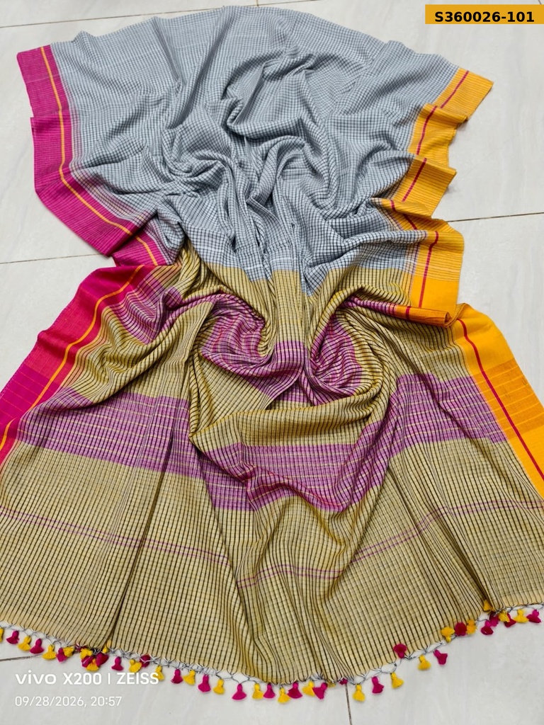 South Cotton Checks Sarees