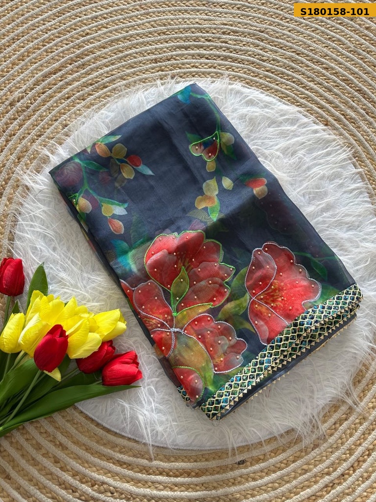 Fancy Organza Silk Saree