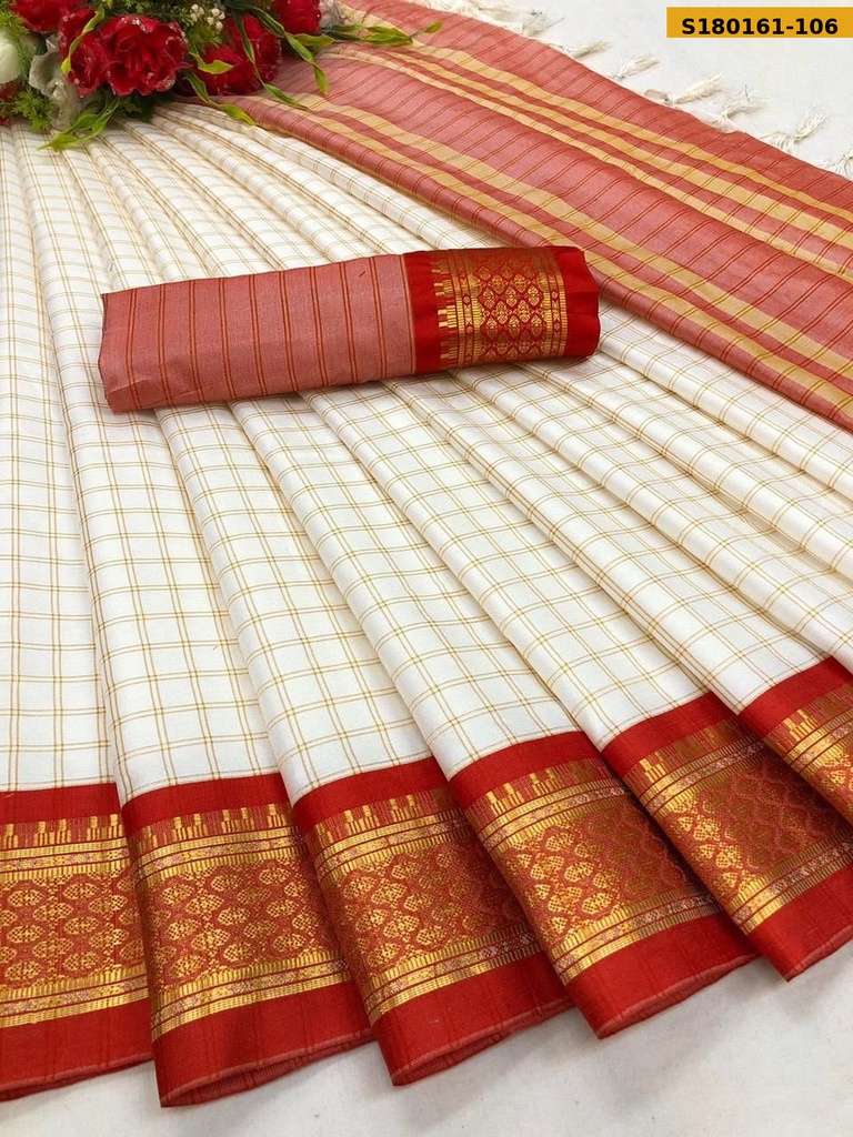 Fancy Cotton Silk Checks Saree