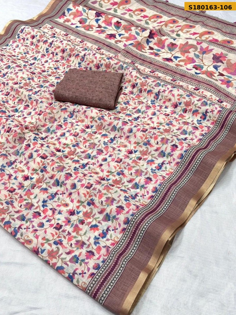 Fancy Linen Printed saree