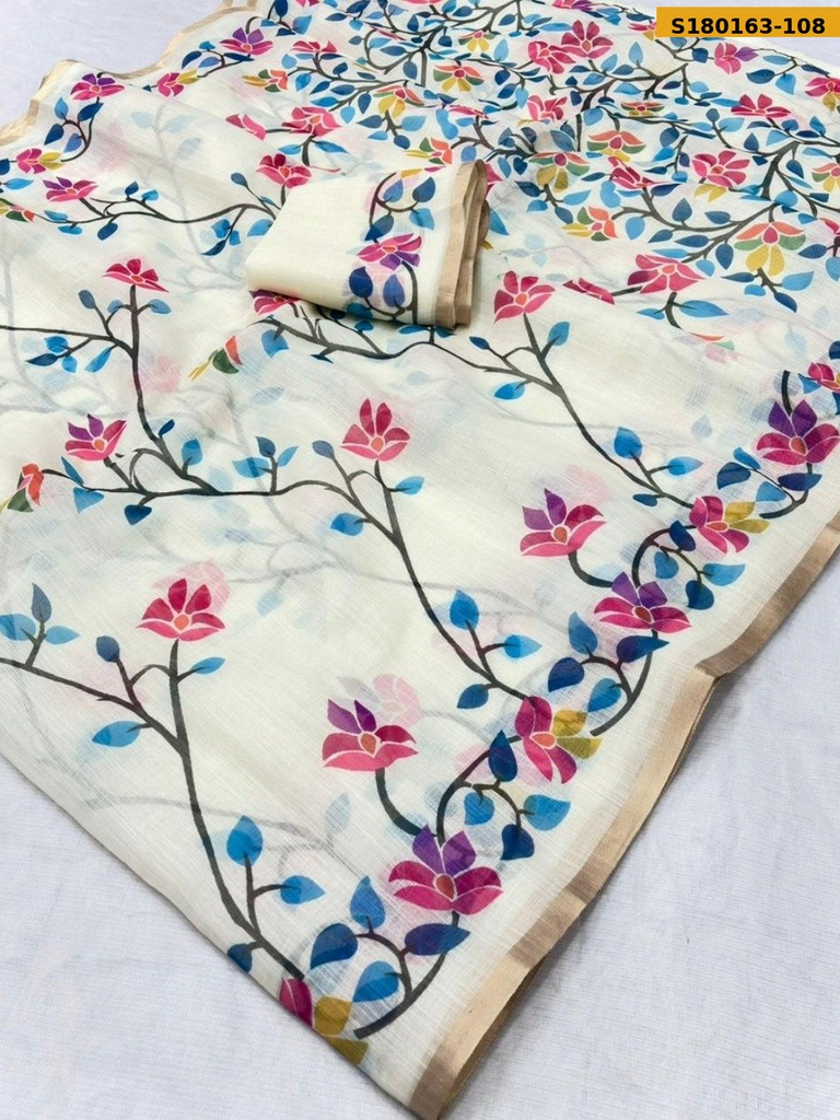 Fancy Linen Printed saree